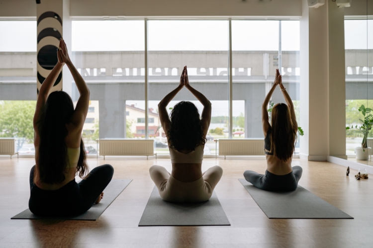 woman doing yoga