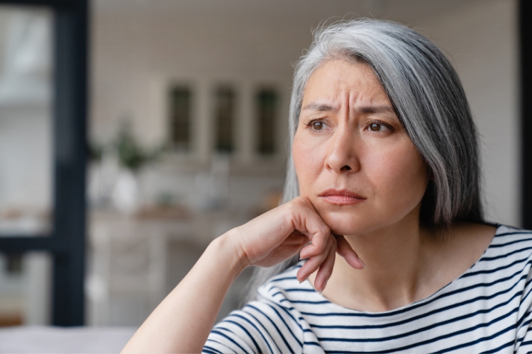 woman siting alone