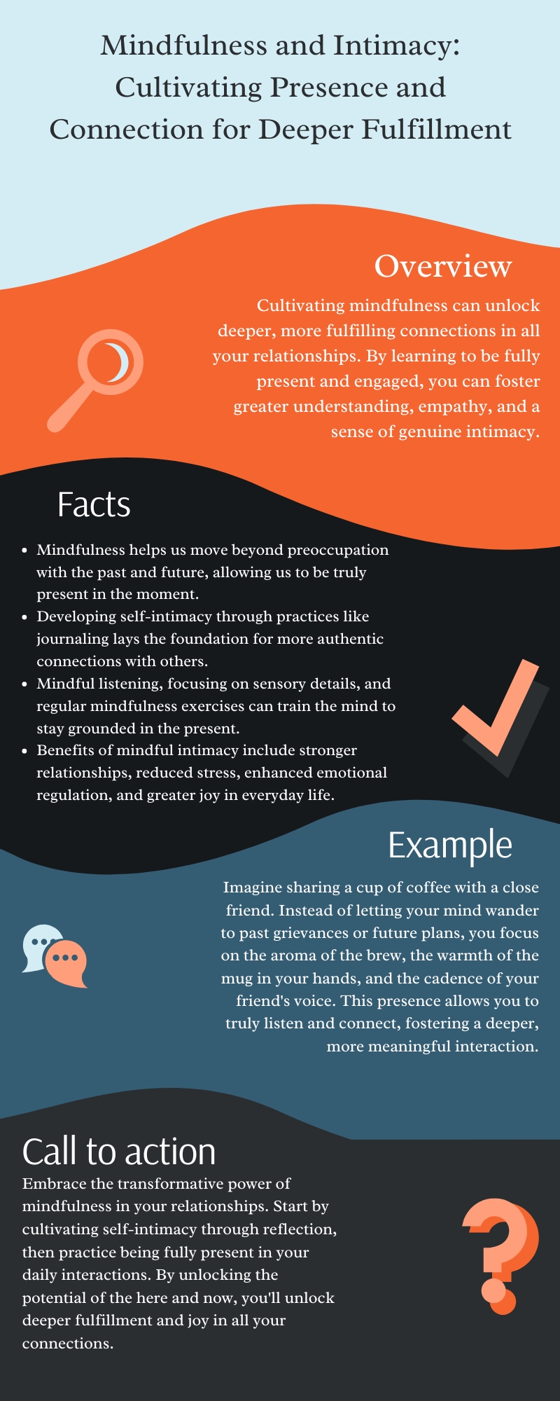 Mindfulness and Intimacy Cultivating Presence and Connection for Deeper Fulfillment Infographic